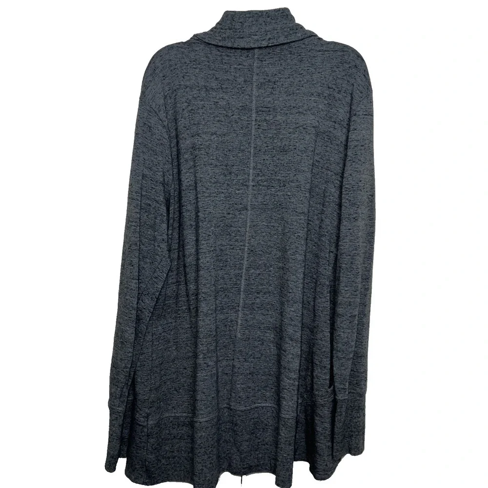 Athleta Women's Cardigan Sweater Size Large Gray Charcoal Heather Open Front C12